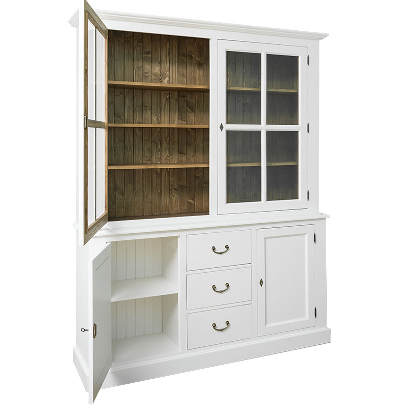 Breiter Hochschrank im Shabby Chic - in vielen Farben erhältlich!