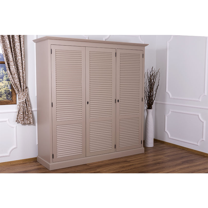 Kleiderschrank mit Lamellentüren im Shabby Chic - in vielen Farben erhältlich!