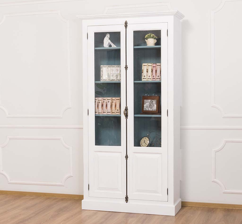Eleganter schmaler Vitrinenschrank - in vielen Farben erhältlich!