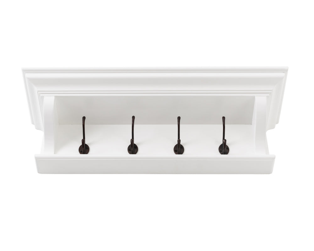 Halifax Garderobenleiste mit 4 Haken, 70 cm – Weiß