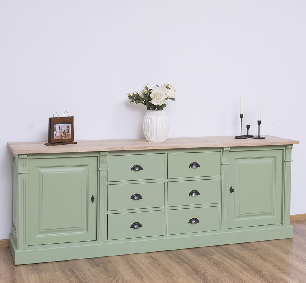 Sideboard im Jugendstil mit sechs Schubladen - in vielen Farben erhältlich! Sideboard im Jugendstil mit sechs Schubladen - in vielen Farben erhältlich!
