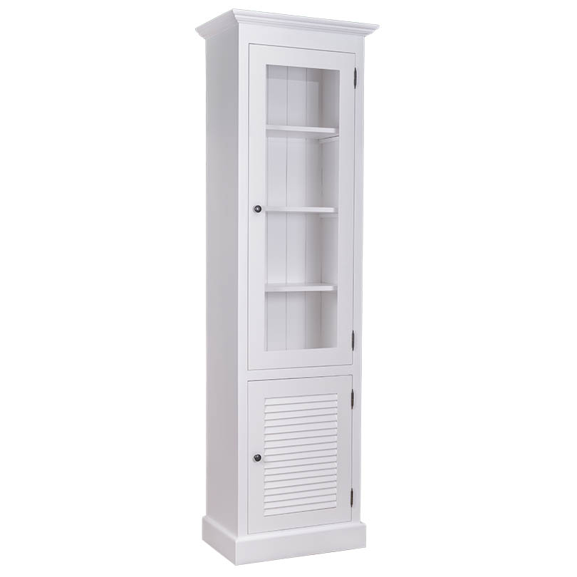 Schmaler Vitrinenschrank im Shabby Chic - in vielen Farben erhältlich!