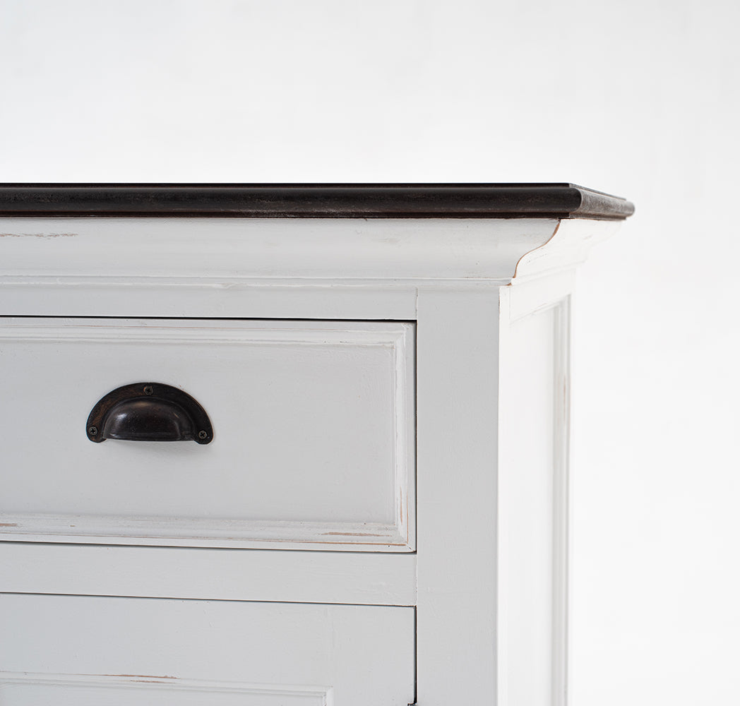 Halifax Sideboard Weiß mit brauner Holzplatte