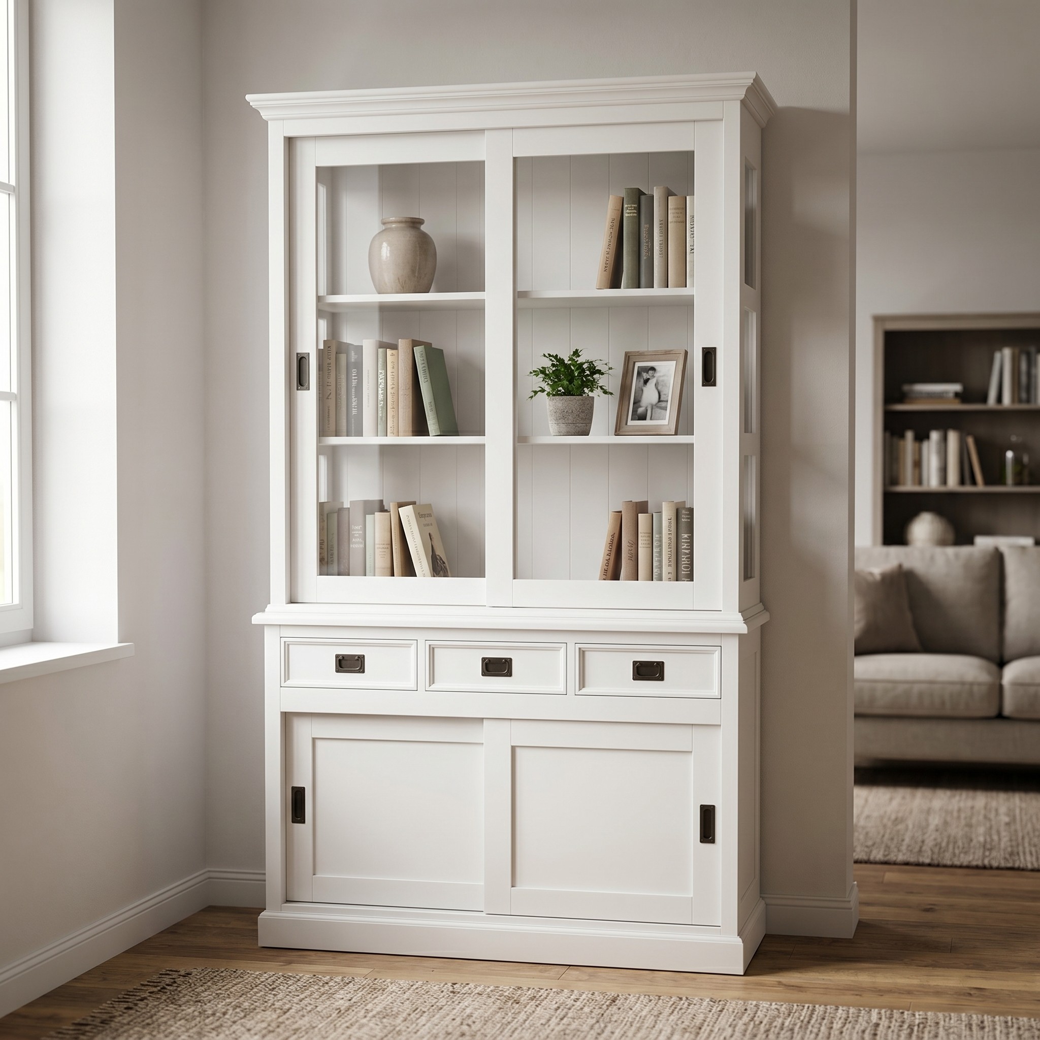 Kompakter Buffetschrank mit Schiebetüren im Landhausstil ✓ Online kaufen