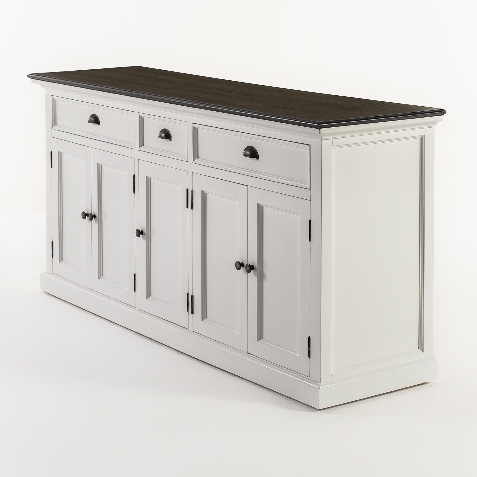 Halifax Contrast Buffet – Sideboard in Weiß mit schwarzer Tischplatte