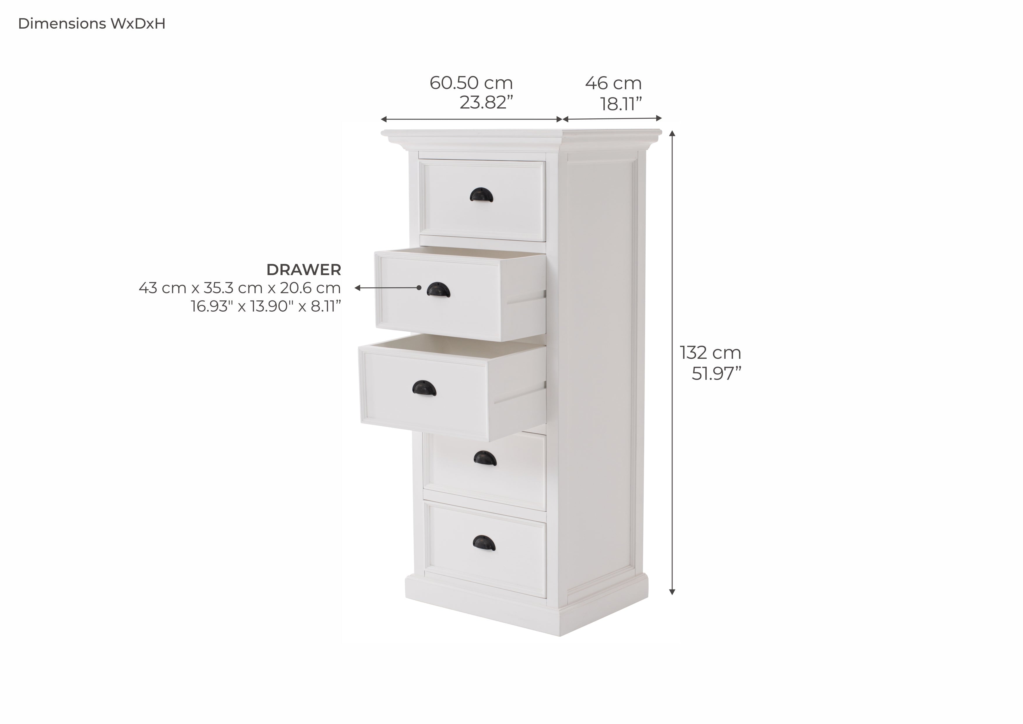 Halifax Grand Tallboy – Schubladenkommode im Landhausstil