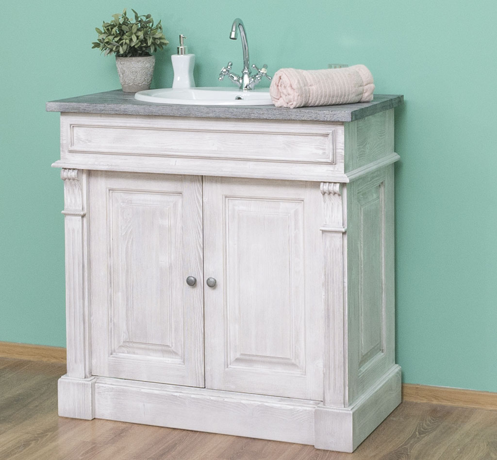 Rustikaler Waschbeckenschrank im Shabby Chic - in vielen Farben erhältlich! Rustikaler Waschbeckenschrank im Shabby Chic - in vielen Farben erhältlich!