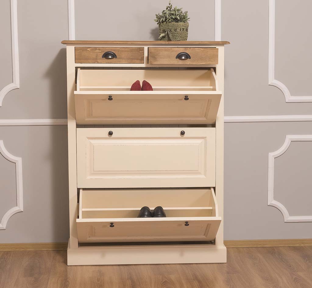 Eleganter Schuhschrank im Shabby Chic - in vielen Farben erhältlich!