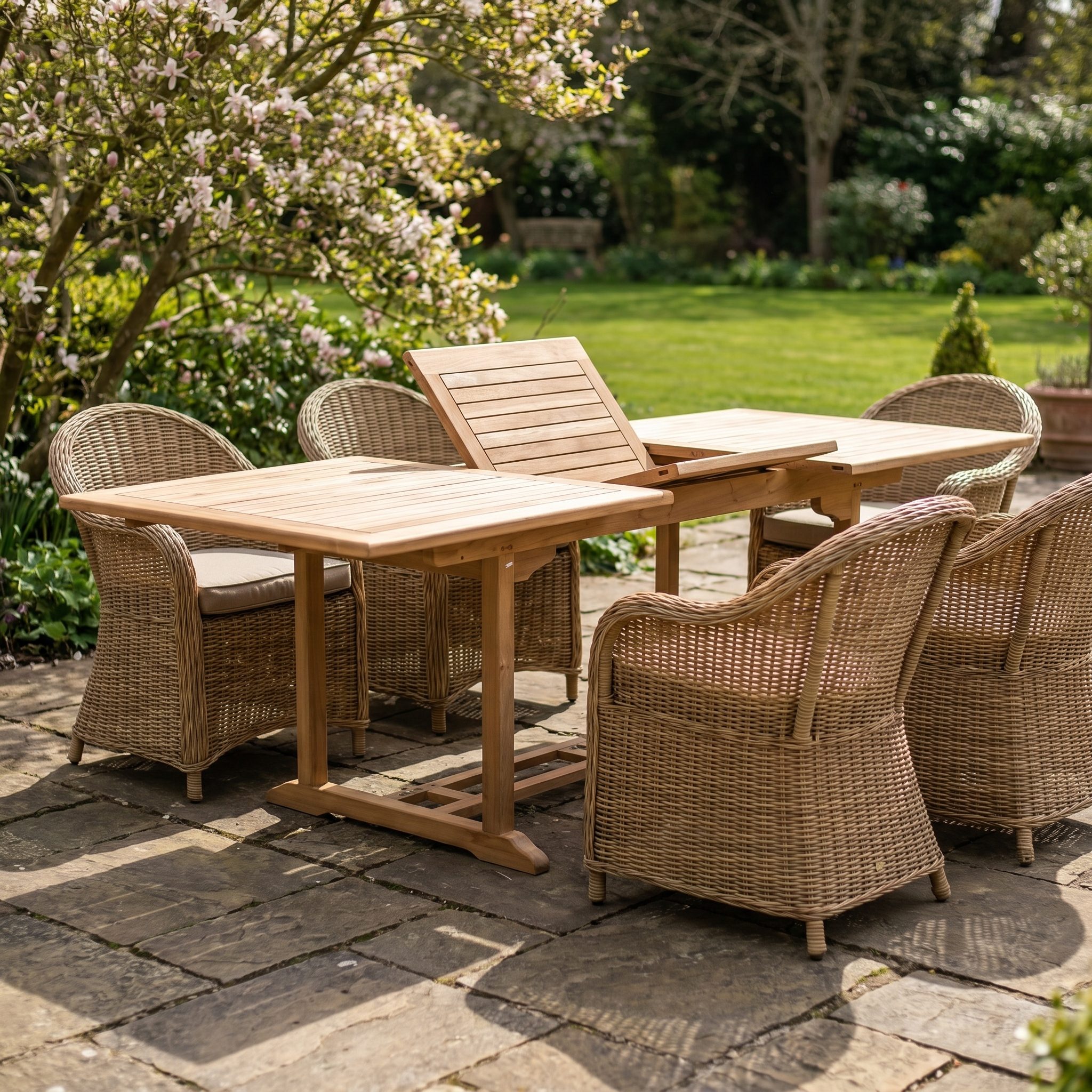 Ausziehbarer Gartentisch Square Extension 180/240 cm aus Teakholz