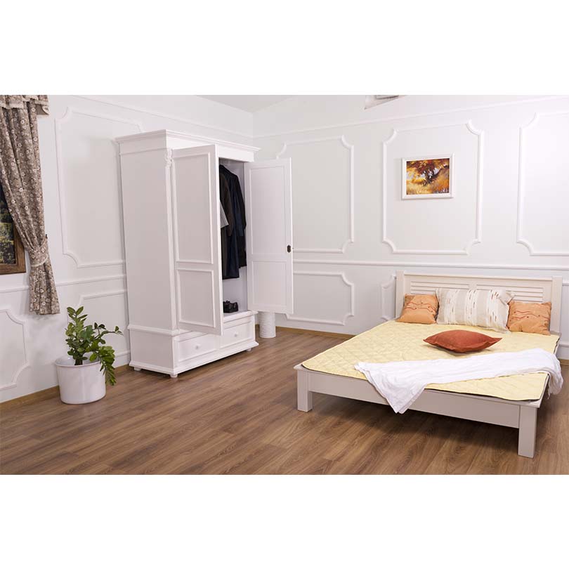 Zeitlose Eleganz im klassischen Landhausstil: Bett aus massivem Holz mit Lamellen - in vielen Farben erhältlich!