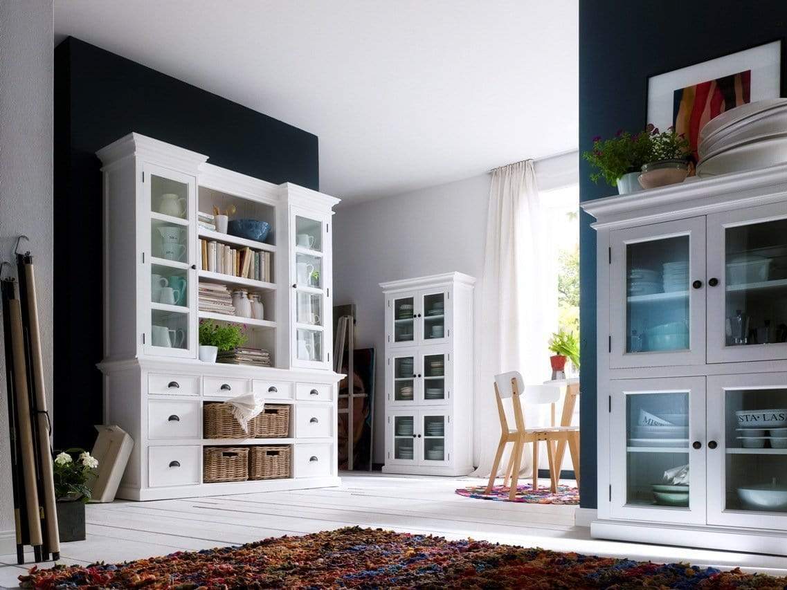 Halifax Vitrinenschrank Mittelgroß – Weiß