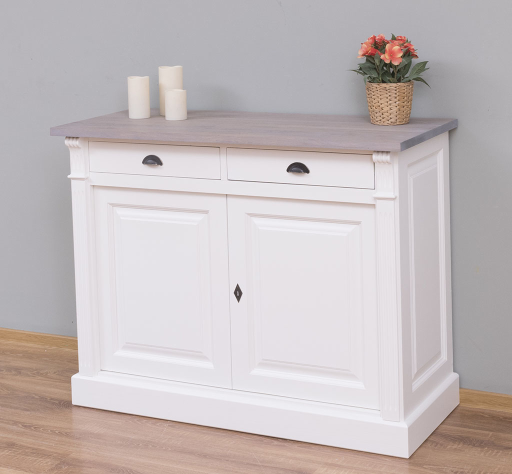 Kompaktes Sideboard im Jugendstil mit zwei Schubladen - in vielen Farben erhältlich!