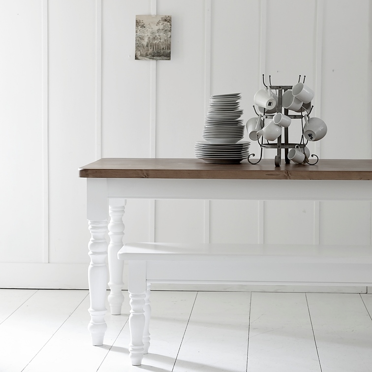 Esstisch im Landhausstil - Tischsystem mit Platte aus Fichte, Buche oder Eiche