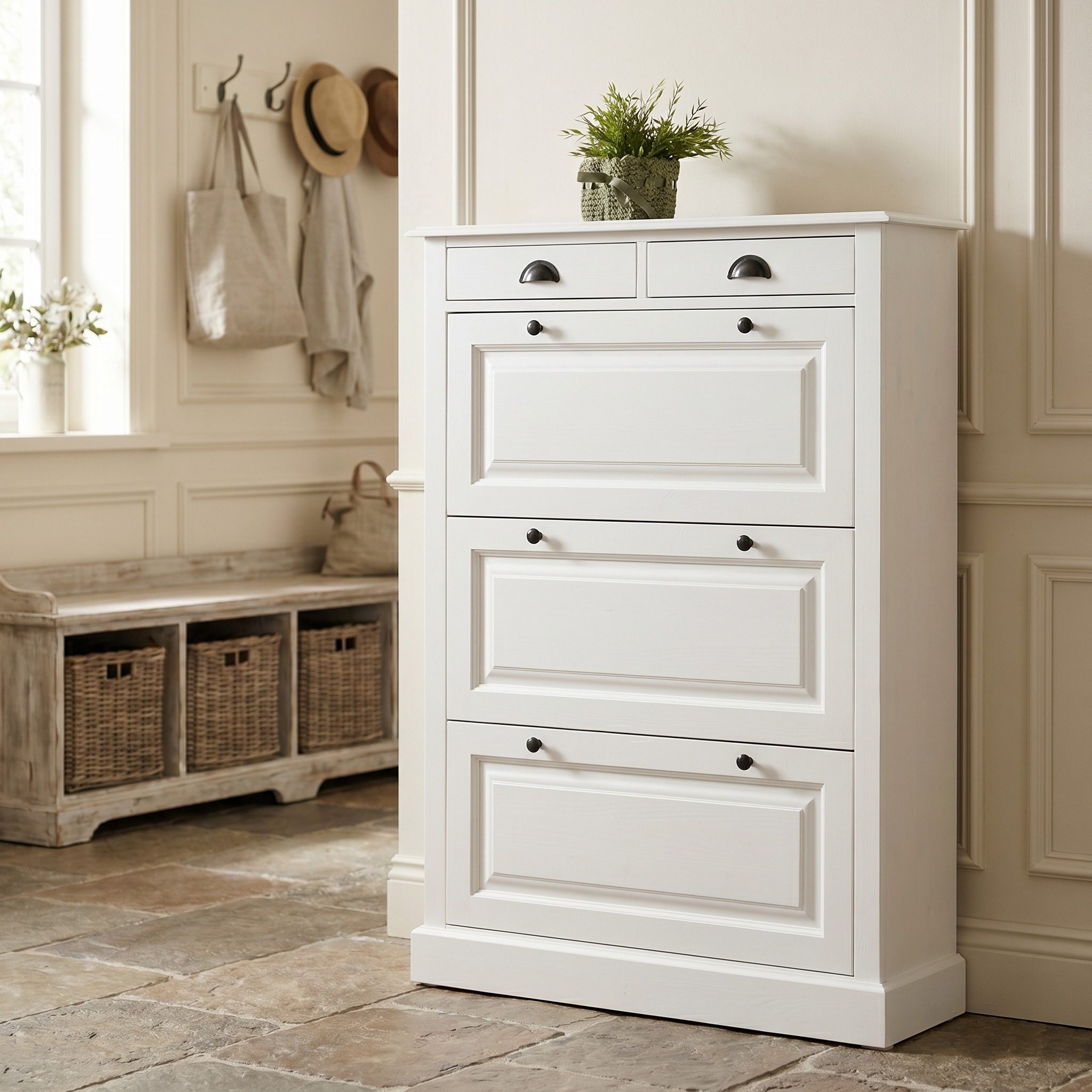 Eleganter Schuhschrank im Shabby Chic - in vielen Farben erhältlich!
