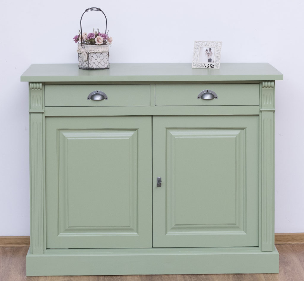 Kompaktes Sideboard im Jugendstil mit zwei Schubladen - in vielen Farben erhältlich!