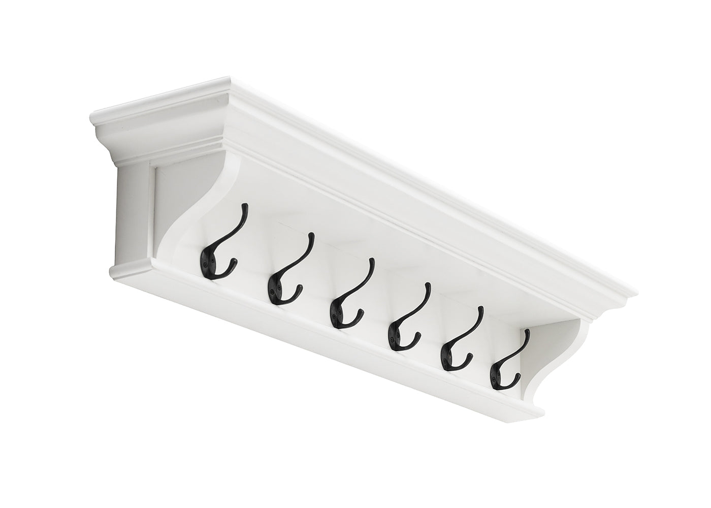 Halifax Garderobenleiste mit 6 Haken, 100 cm – Weiß
