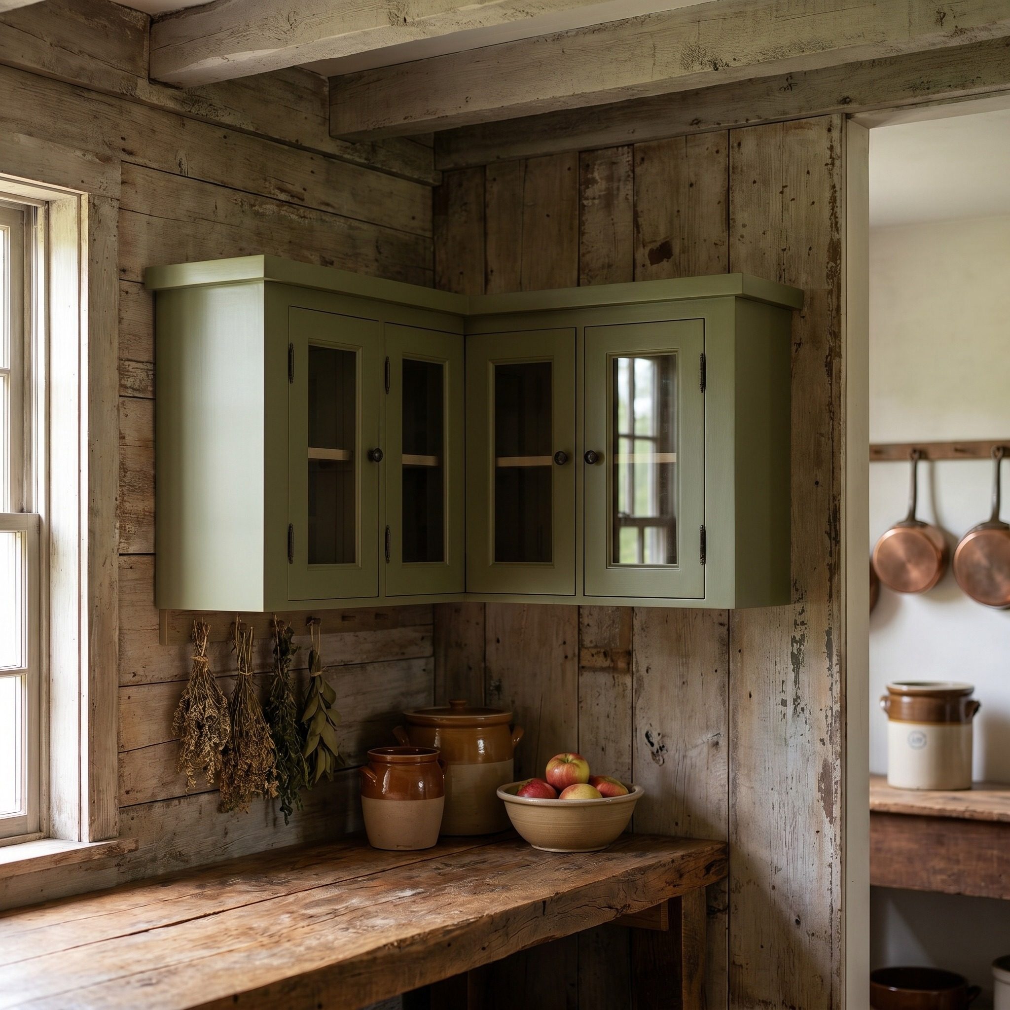 Passgenauer Eckhängeschrank im Shabby Chic - in vielen Farben erhältlich!