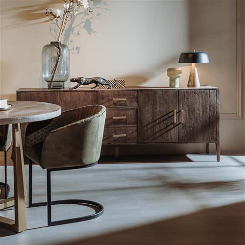 Großes Sideboard Dorset – Massives Mangoholz im modernen Landhausstil