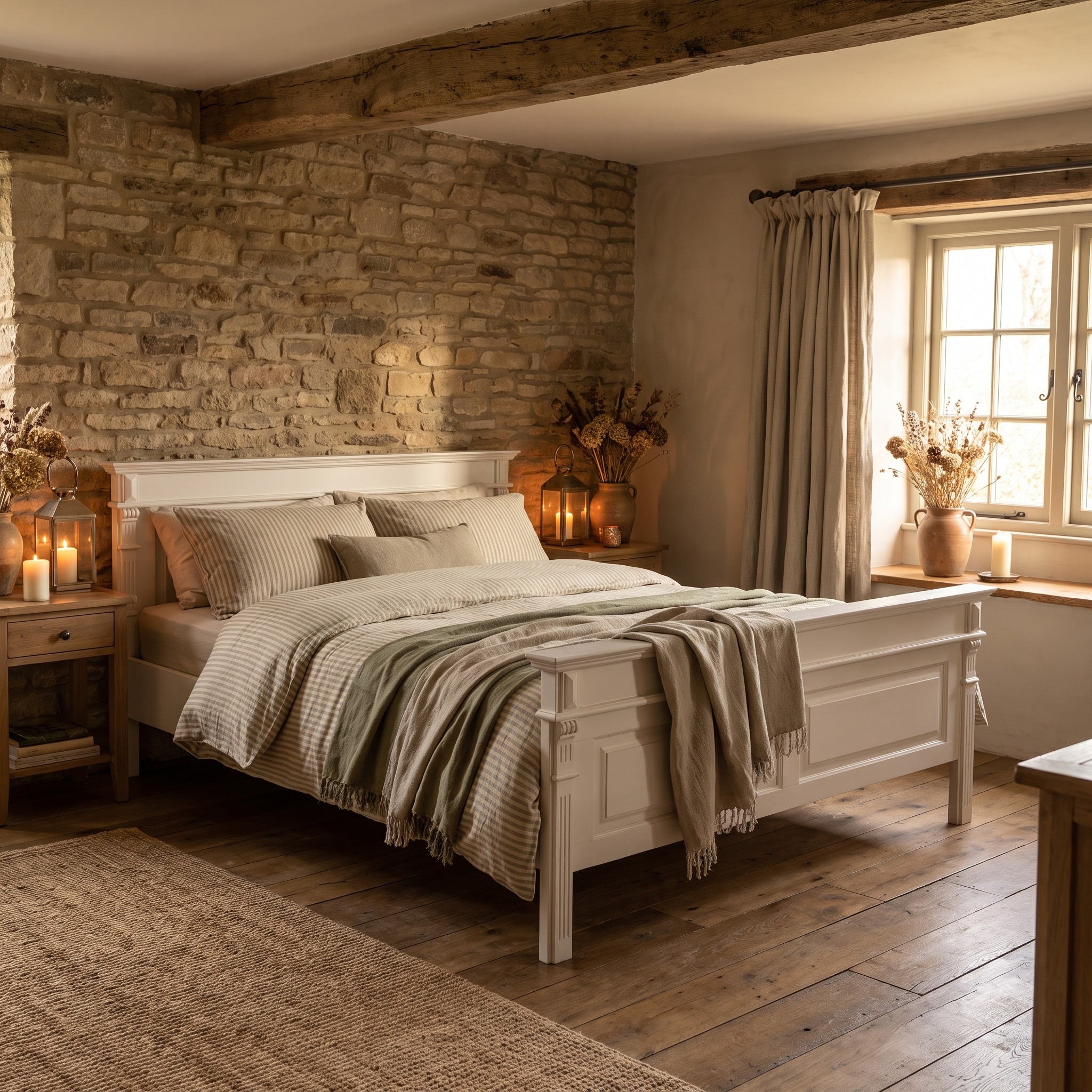 Landhausbett aus massivem Holz: Zeitlose Eleganz im klassischen Landhausstil - in vielen Farben erhältlich!