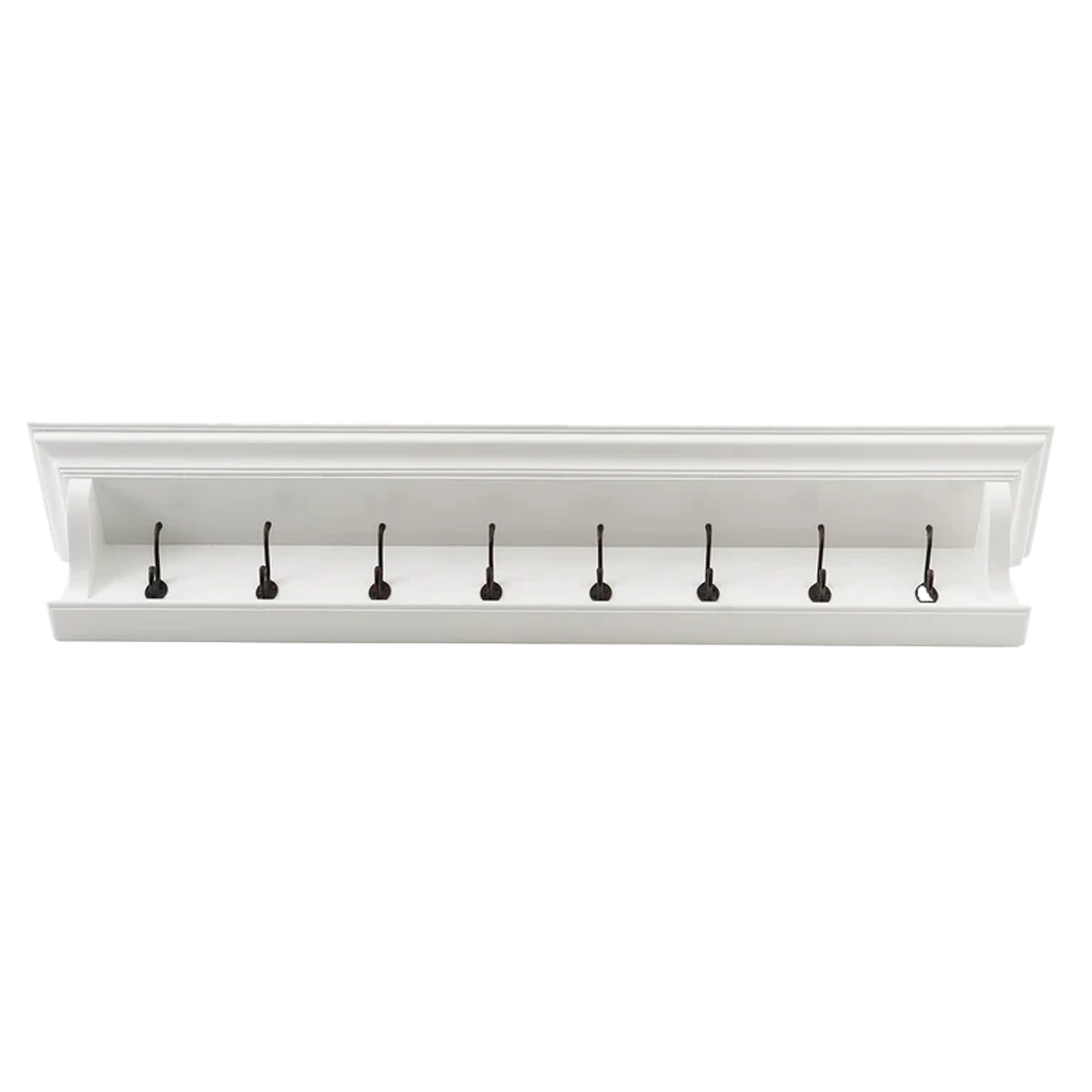 Halifax Garderobenleiste mit 8 Haken, 130 cm – Weiß