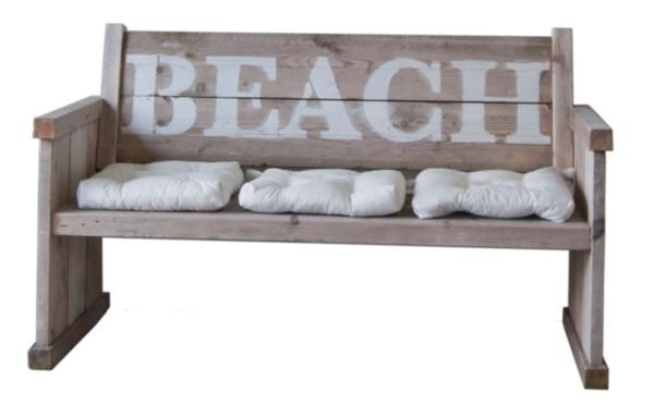 Beachbank aus Gerüstholz im Shabby Style