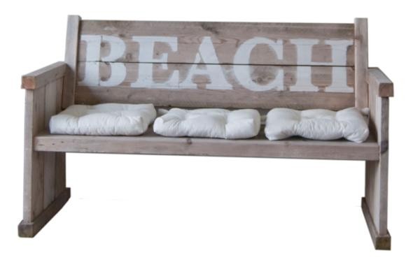 Beachbank aus Gerüstholz im Shabby Style