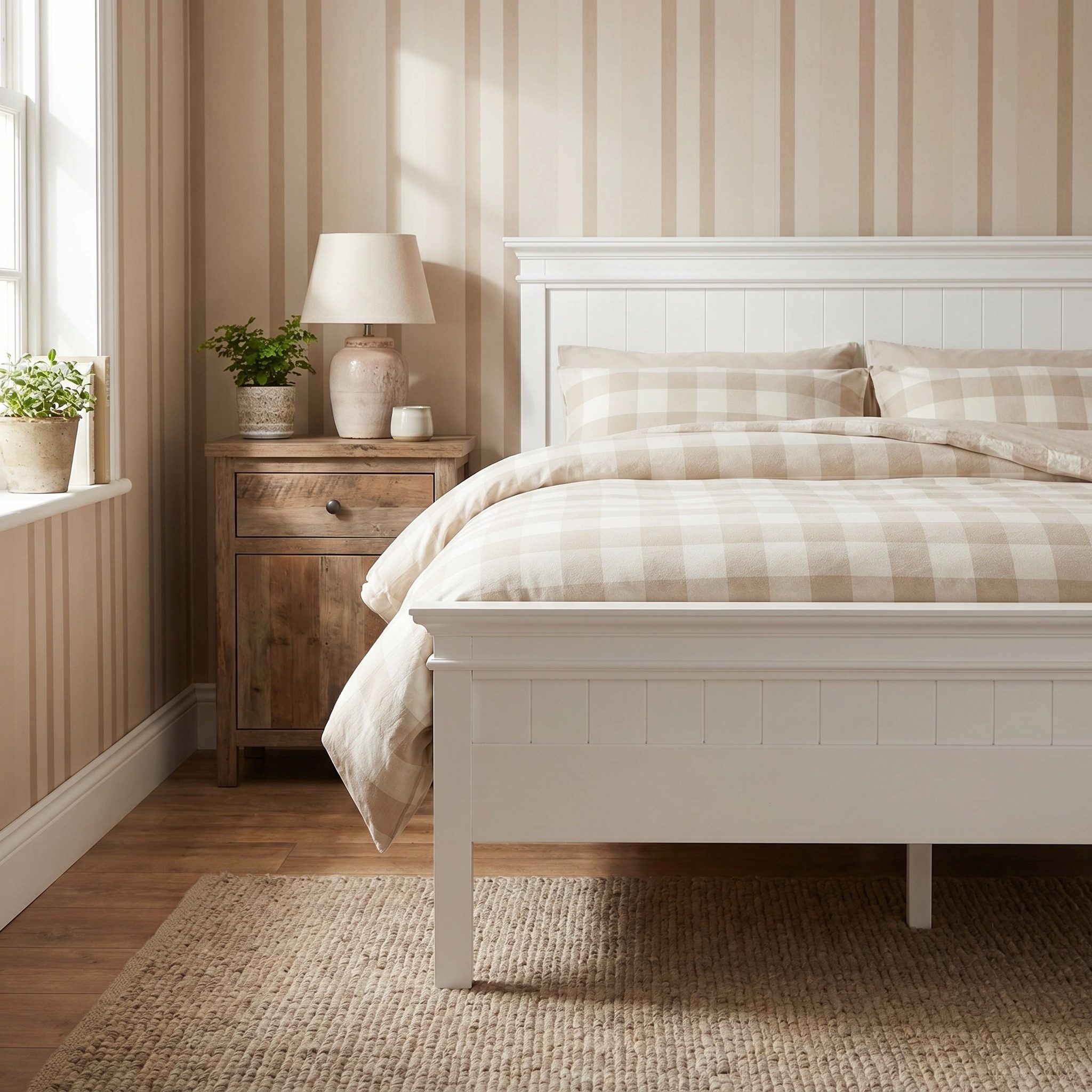 Halifax Doppelbett 200 im Landhausstil – Massivholz Weiß