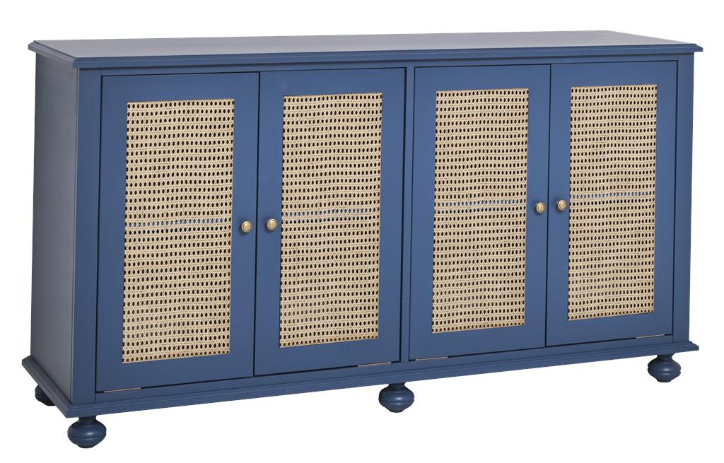 Hochwertiges Sideboard mit 4 Rattan Türen - in vielen Farben erhältlich!