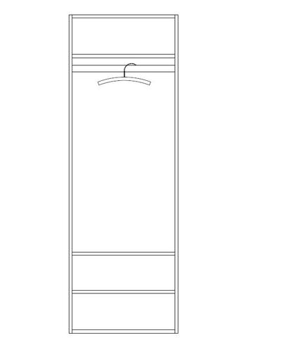 Schmaler Kleiderschrank mit Lamellentür - in vielen Farben erhältlich!